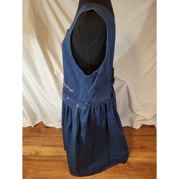 Vintage Susan Bristol Size 12 Denim Embroidered Dress Modest - Picture 10 of 11